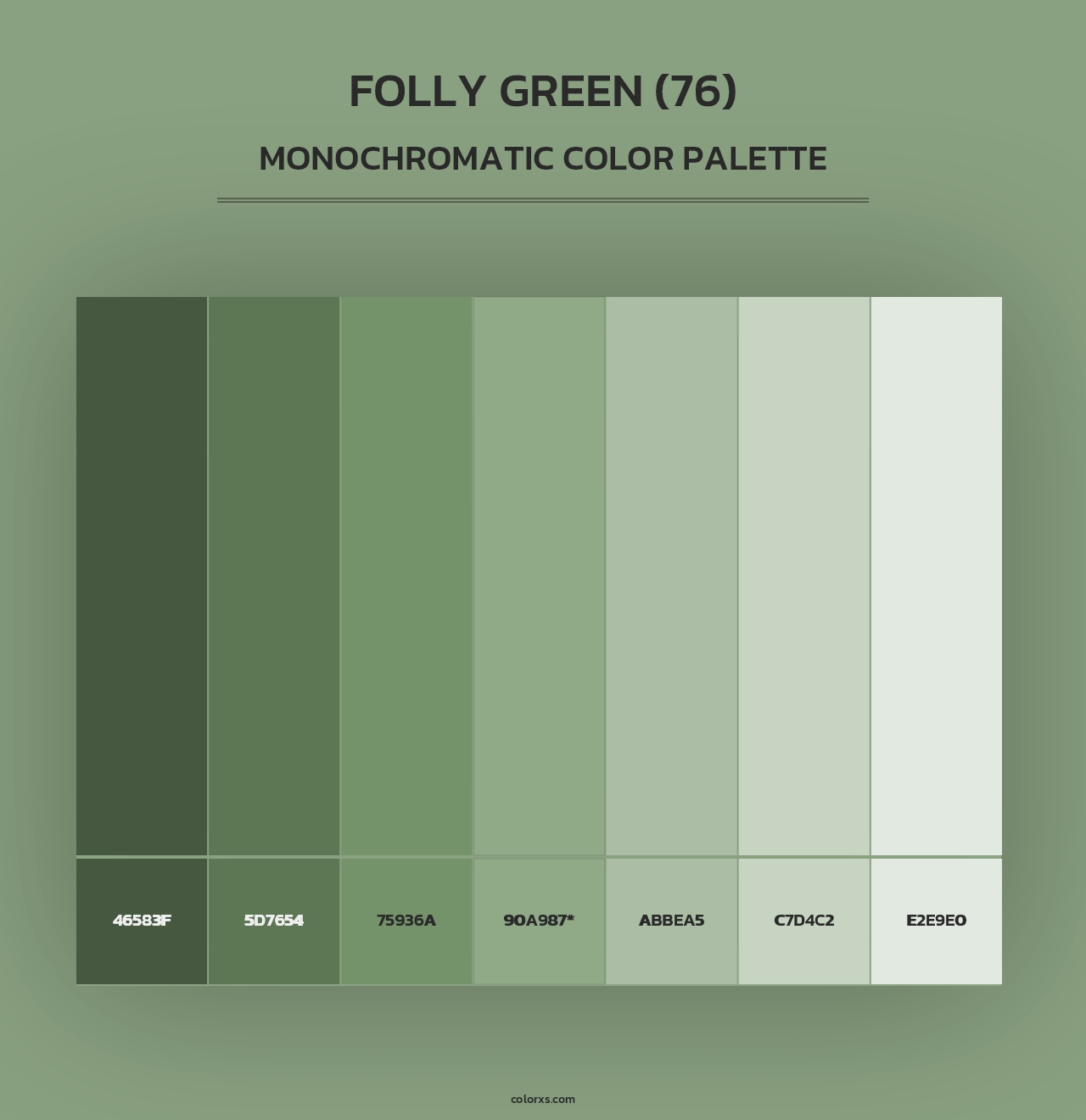 Folly Green (76) - Monochromatic Color Palette