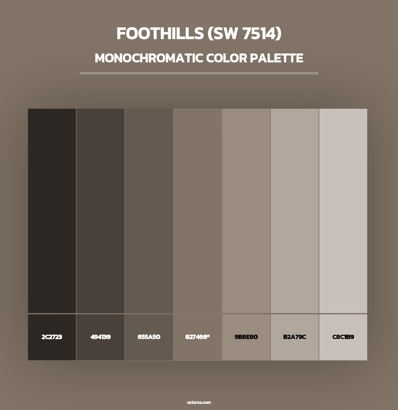 Foothills (SW 7514) - Monochromatic Color Palette