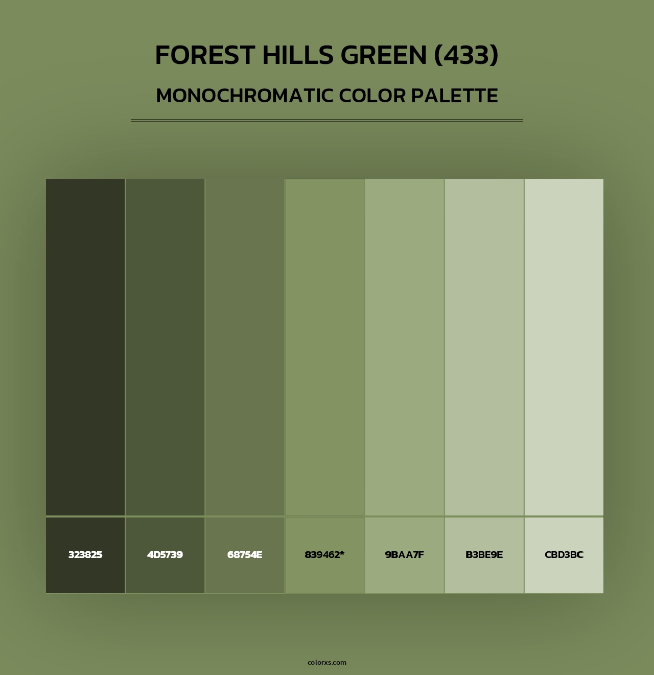 Forest Hills Green (433) - Monochromatic Color Palette