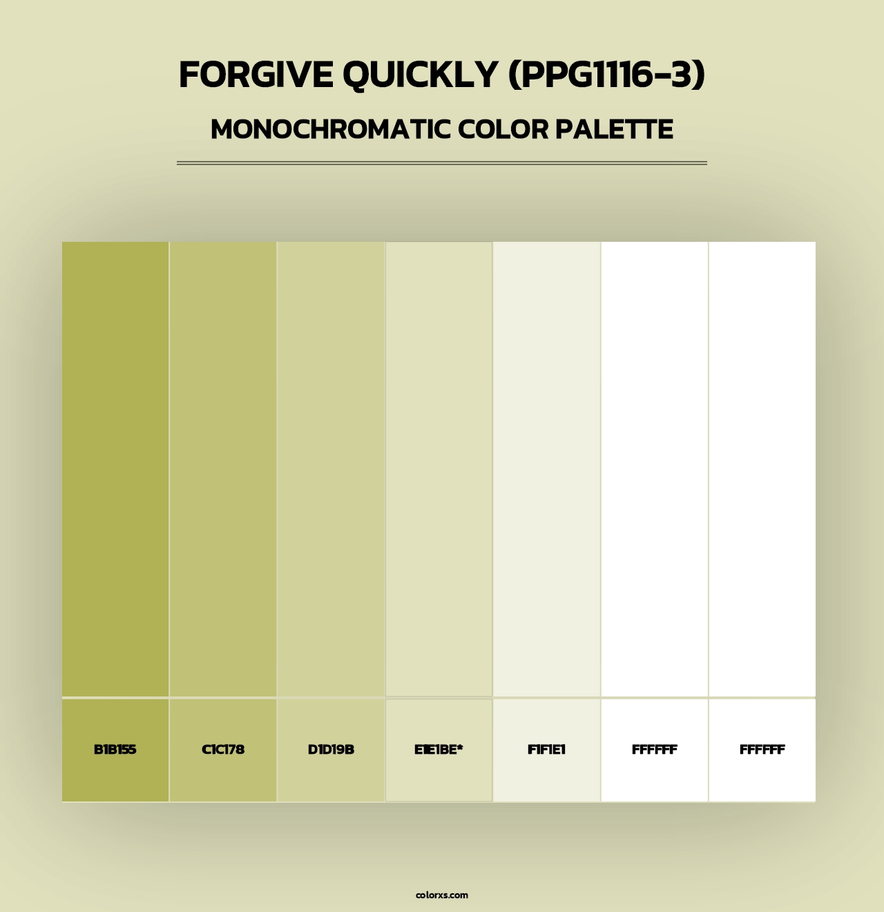 Forgive Quickly (PPG1116-3) - Monochromatic Color Palette