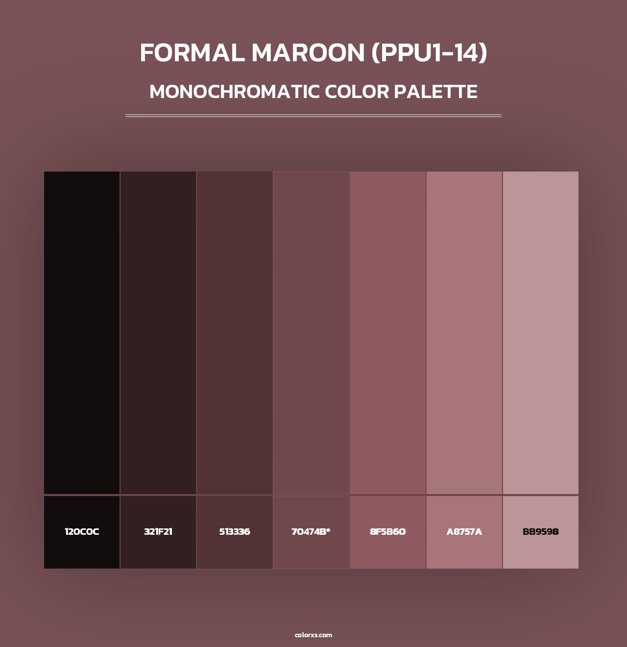 Formal Maroon (PPU1-14) - Monochromatic Color Palette
