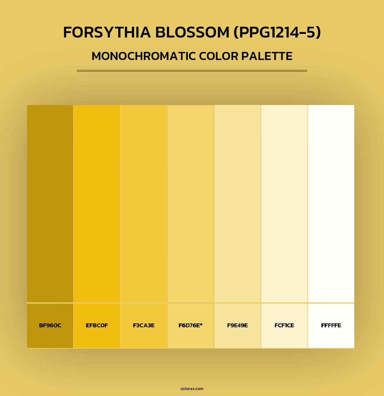 Forsythia Blossom (PPG1214-5) - Monochromatic Color Palette