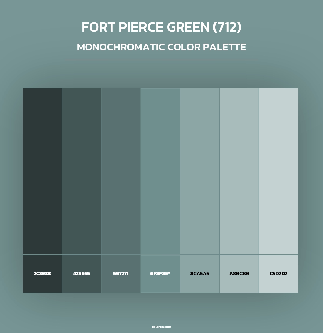 Fort Pierce Green (712) - Monochromatic Color Palette