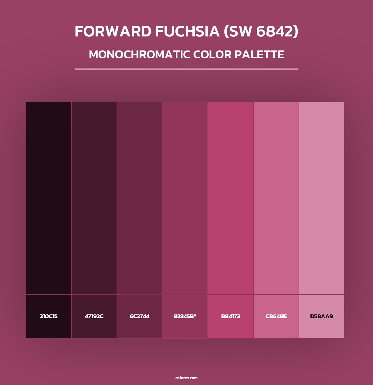 Forward Fuchsia (SW 6842) - Monochromatic Color Palette