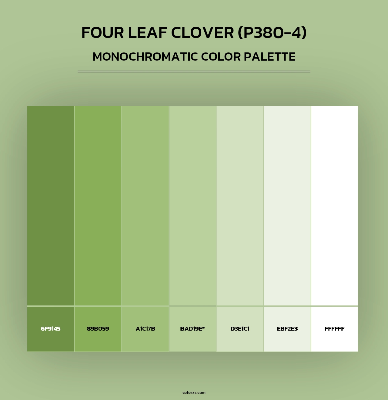 Four Leaf Clover (P380-4) - Monochromatic Color Palette