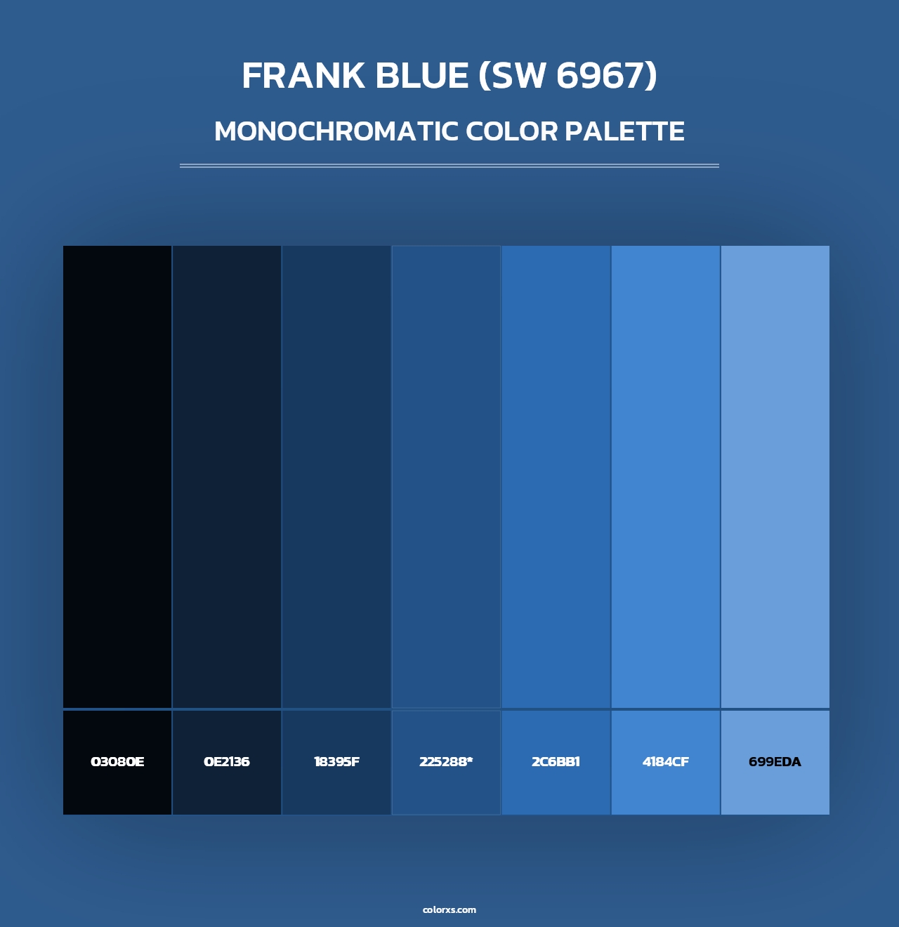 Frank Blue (SW 6967) - Monochromatic Color Palette