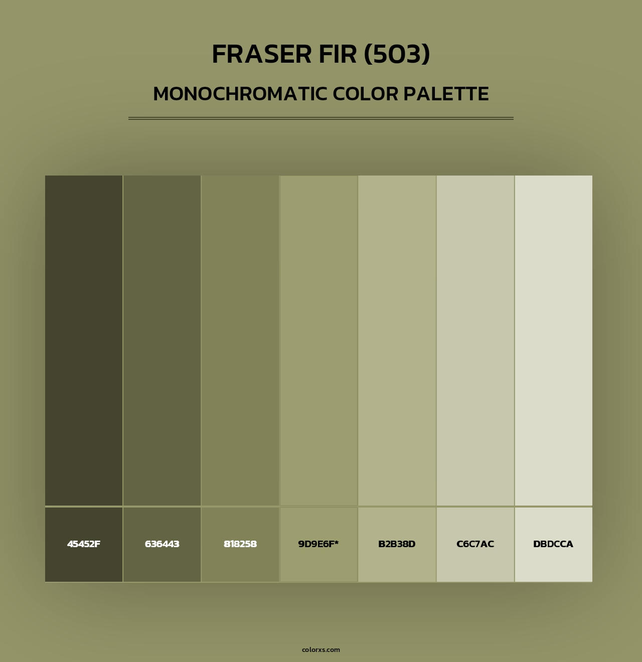 Fraser Fir (503) - Monochromatic Color Palette
