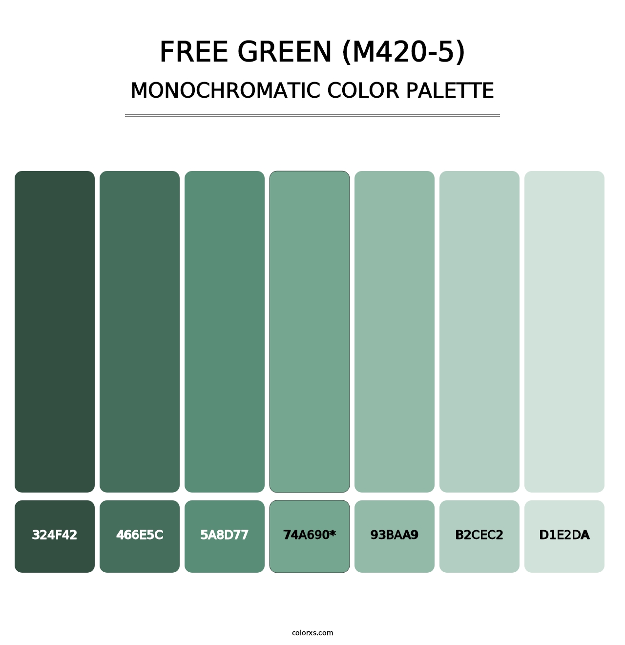 Free Green (M420-5) - Monochromatic Color Palette