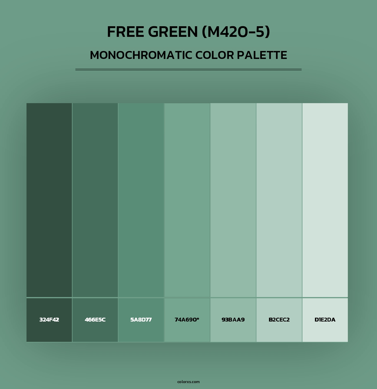 Free Green (M420-5) - Monochromatic Color Palette