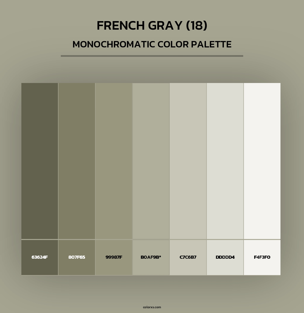 French Gray (18) - Monochromatic Color Palette