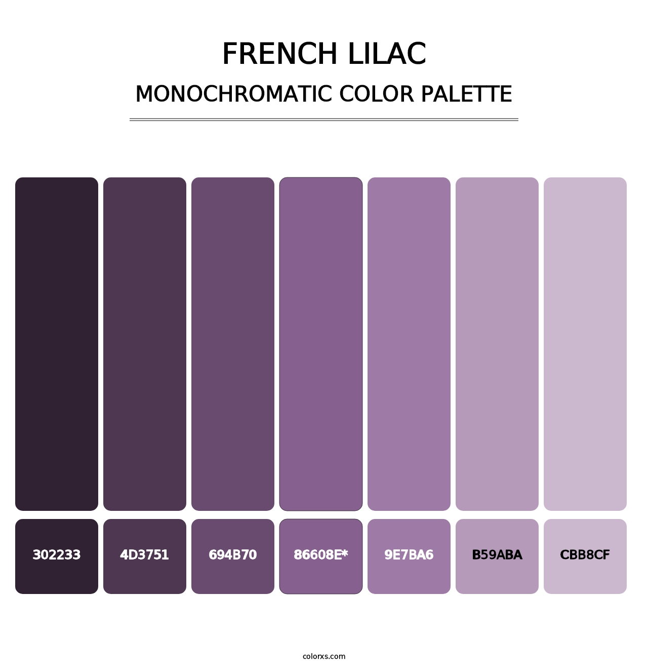 French Lilac - Monochromatic Color Palette