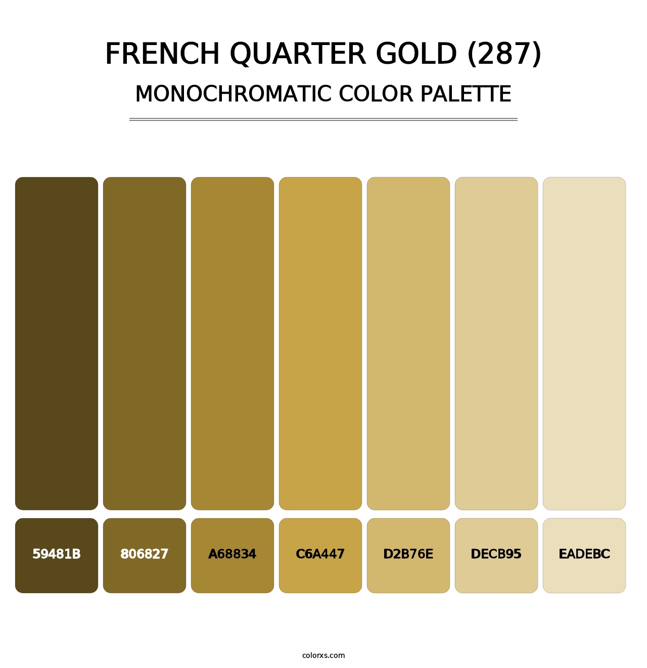 French Quarter Gold (287) - Monochromatic Color Palette