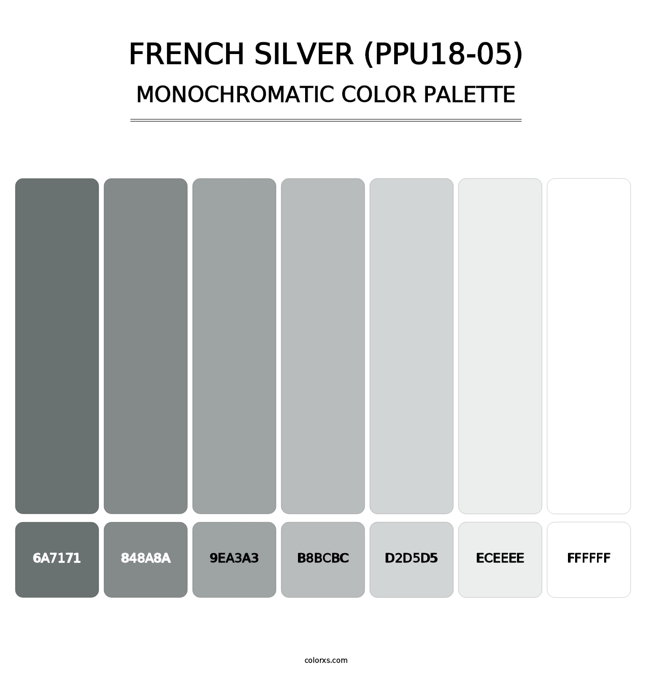 French Silver (PPU18-05) - Monochromatic Color Palette