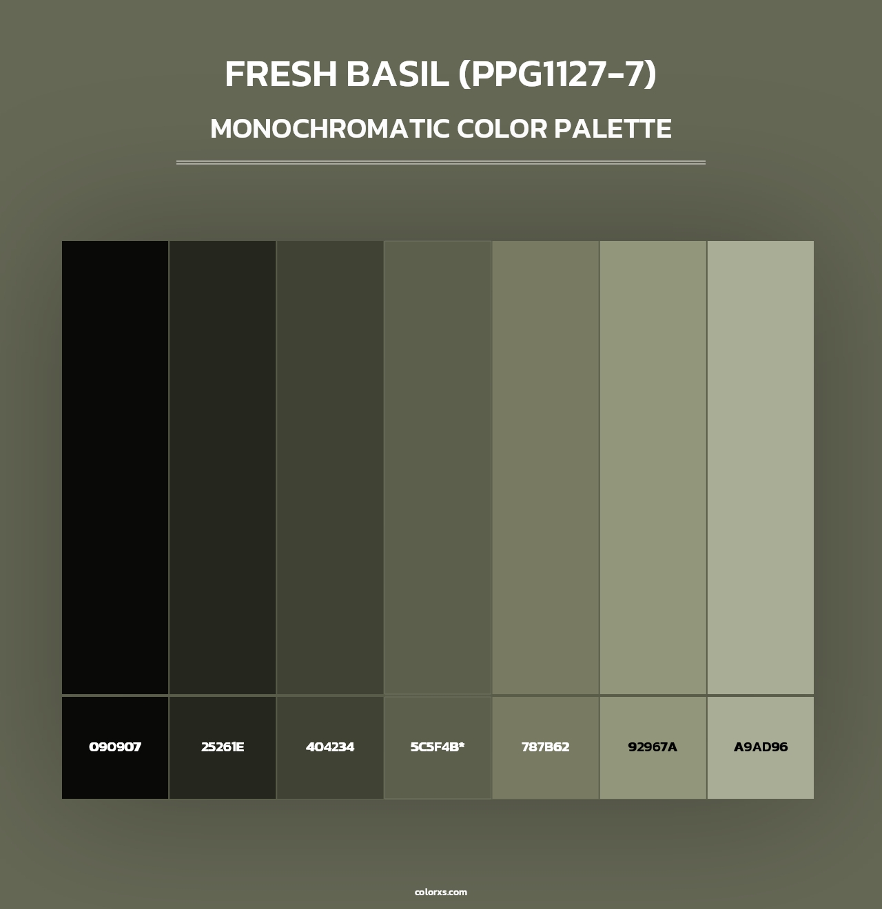 Fresh Basil (PPG1127-7) - Monochromatic Color Palette