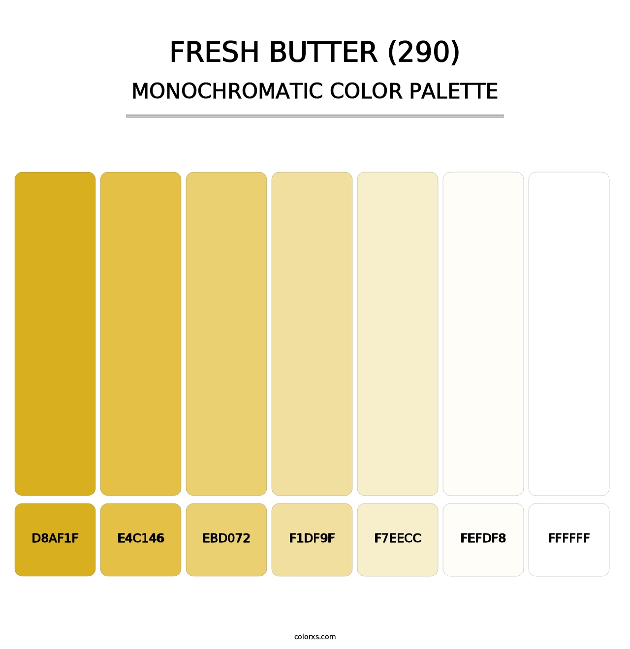 Fresh Butter (290) - Monochromatic Color Palette