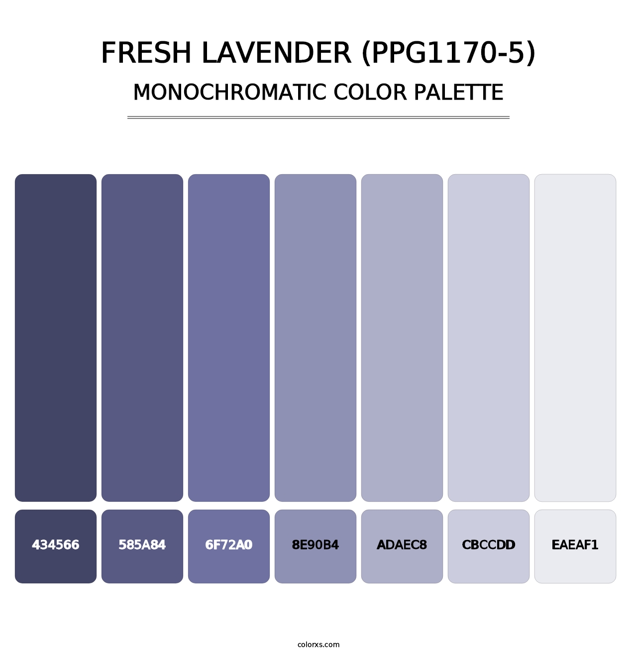 Fresh Lavender (PPG1170-5) - Monochromatic Color Palette