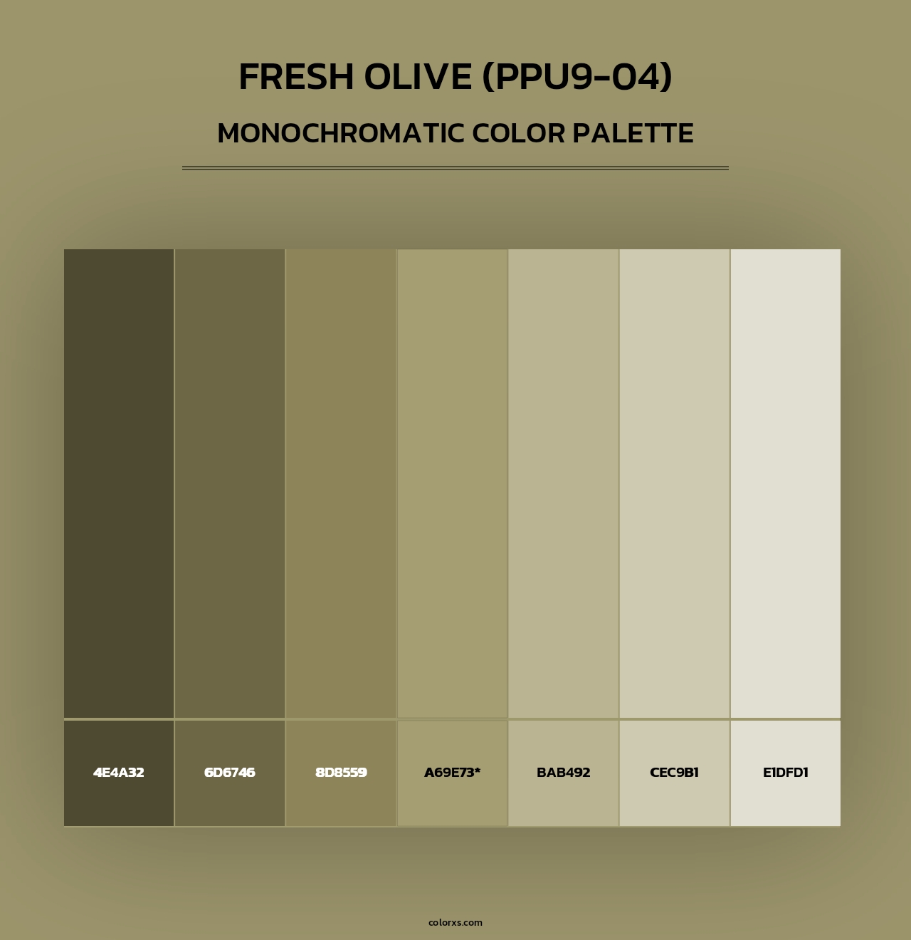 Fresh Olive (PPU9-04) - Monochromatic Color Palette