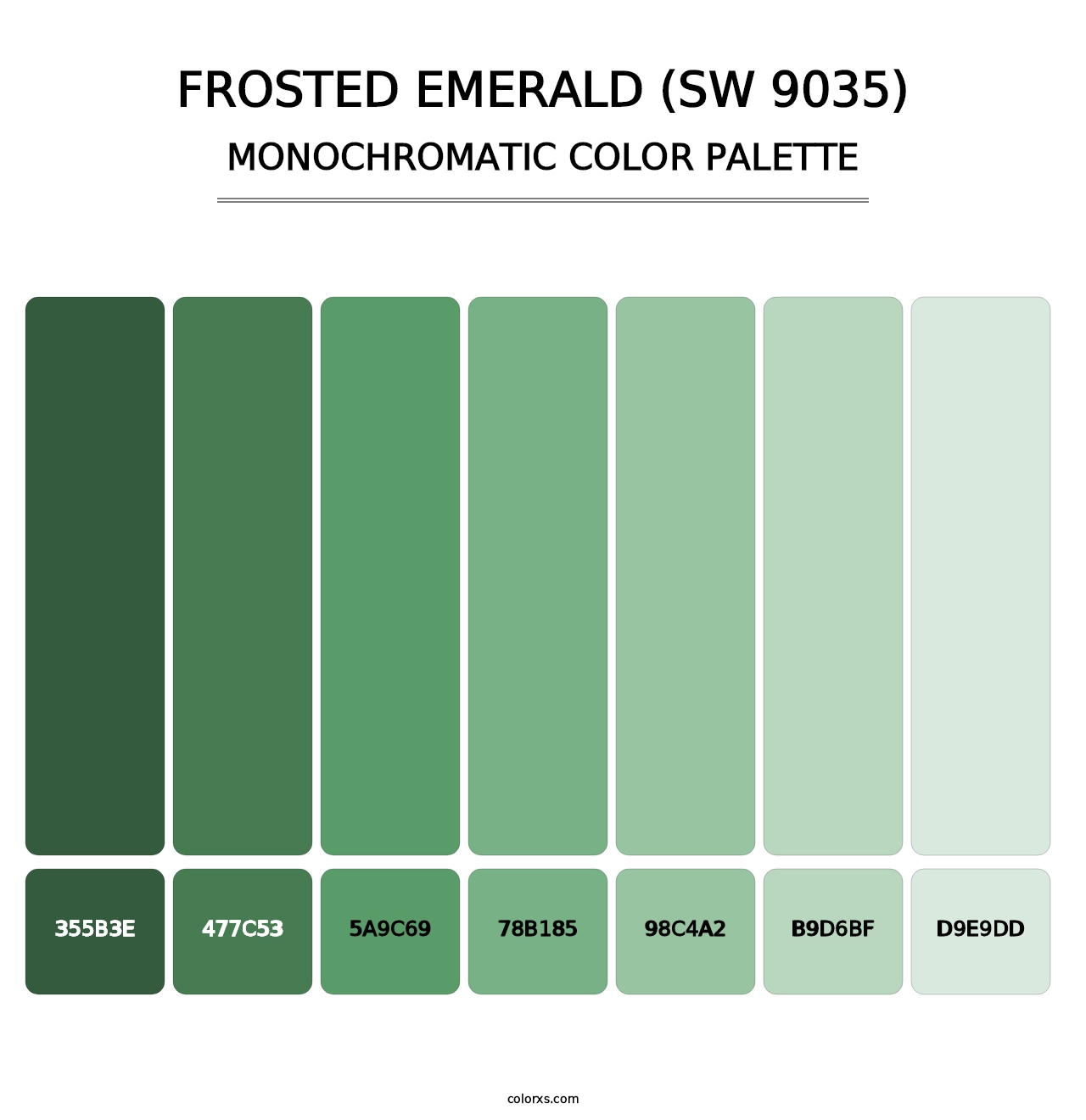 Frosted Emerald (SW 9035) - Monochromatic Color Palette
