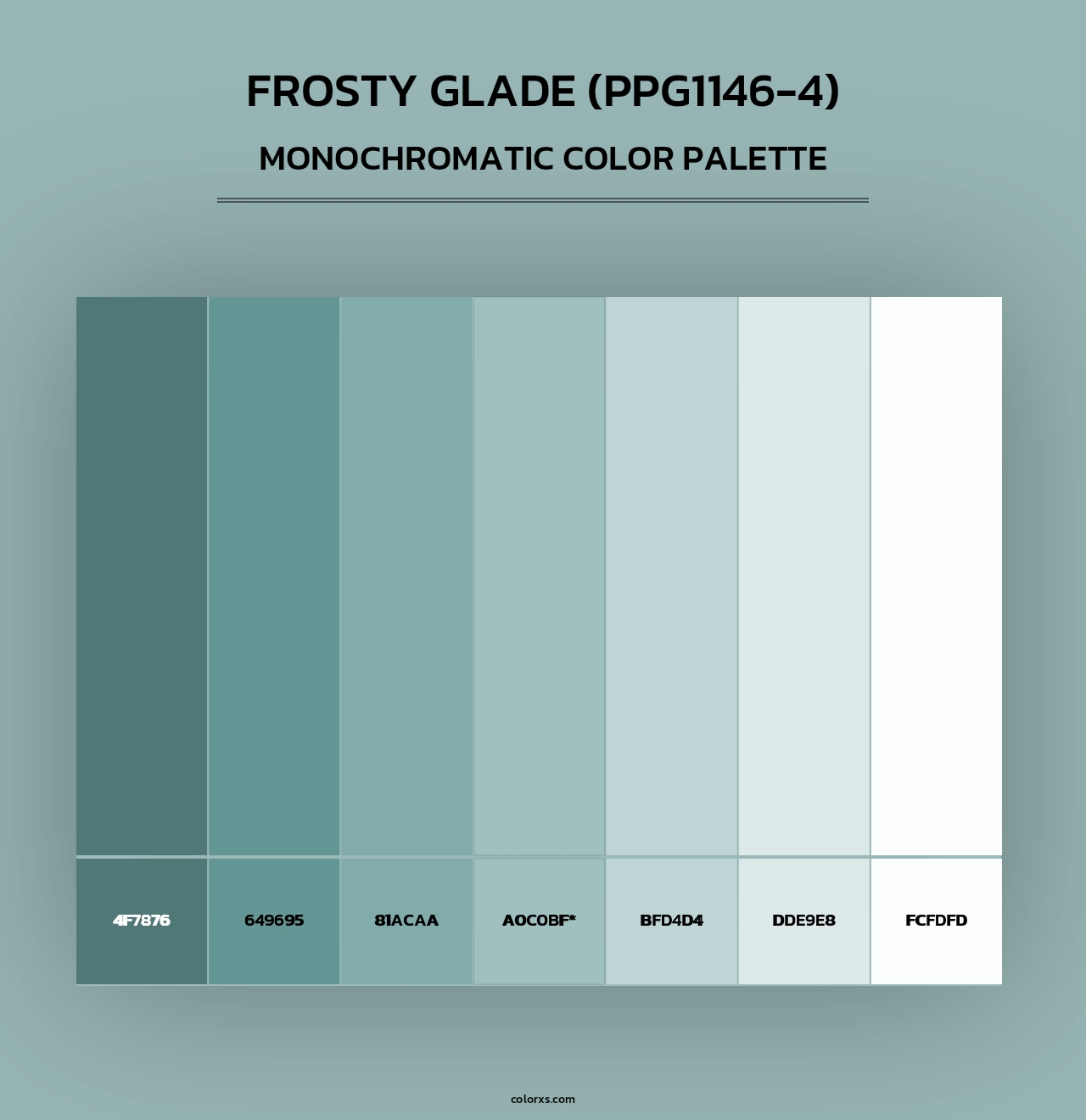 Frosty Glade (PPG1146-4) - Monochromatic Color Palette