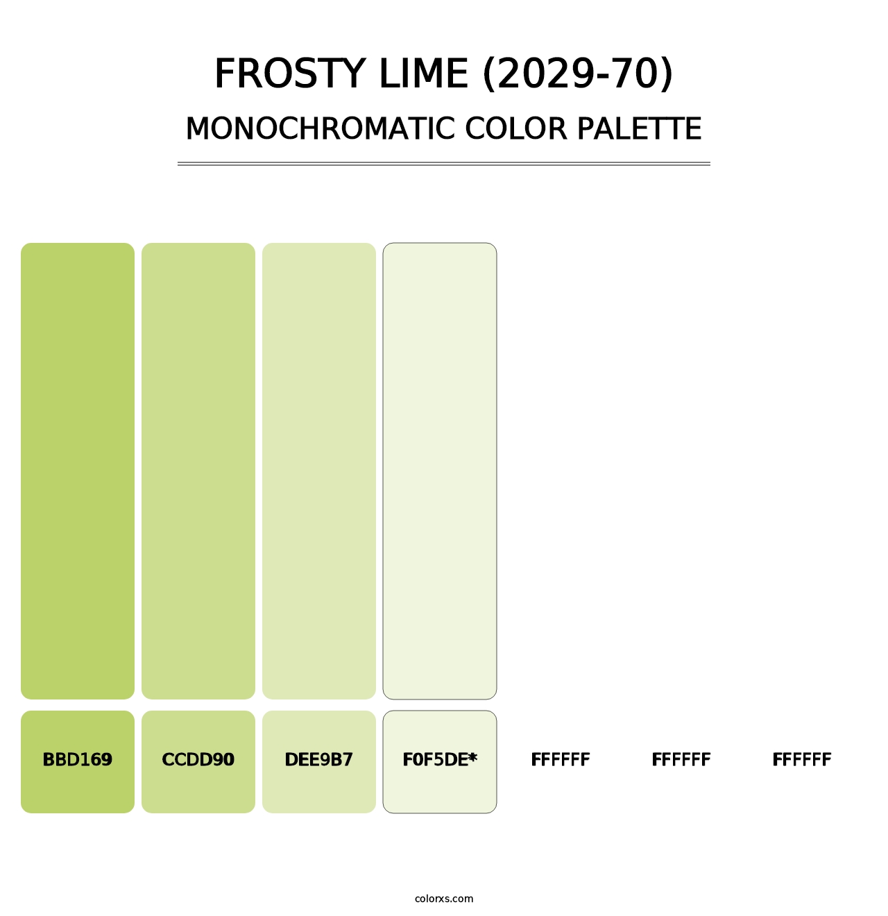 Frosty Lime (2029-70) - Monochromatic Color Palette
