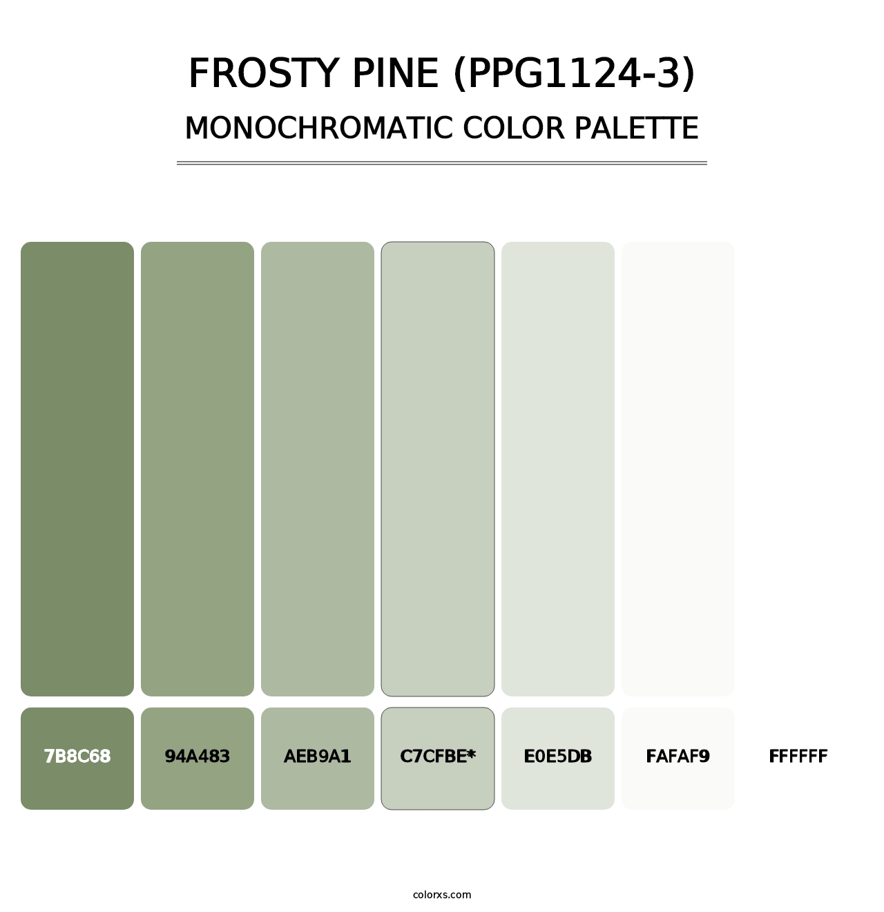 Frosty Pine (PPG1124-3) - Monochromatic Color Palette