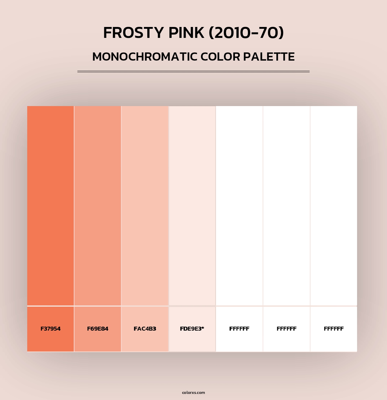 Frosty Pink (2010-70) - Monochromatic Color Palette