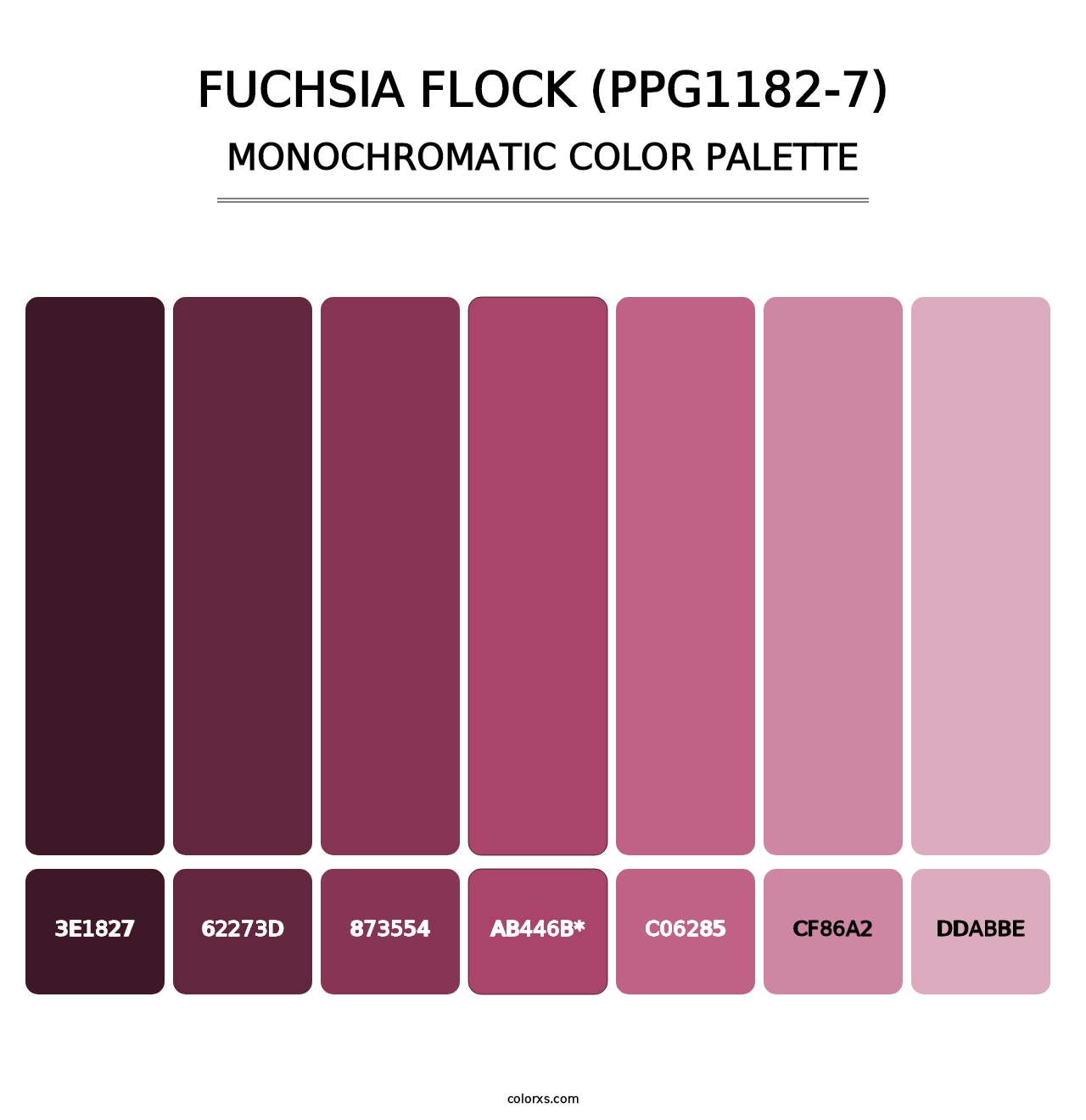 Fuchsia Flock (PPG1182-7) - Monochromatic Color Palette