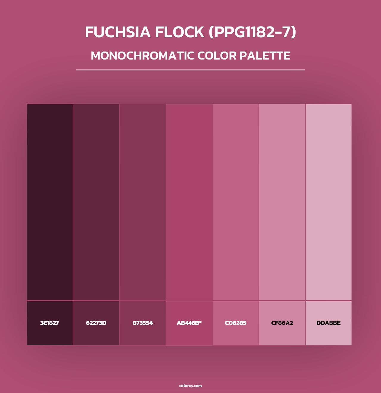 Fuchsia Flock (PPG1182-7) - Monochromatic Color Palette