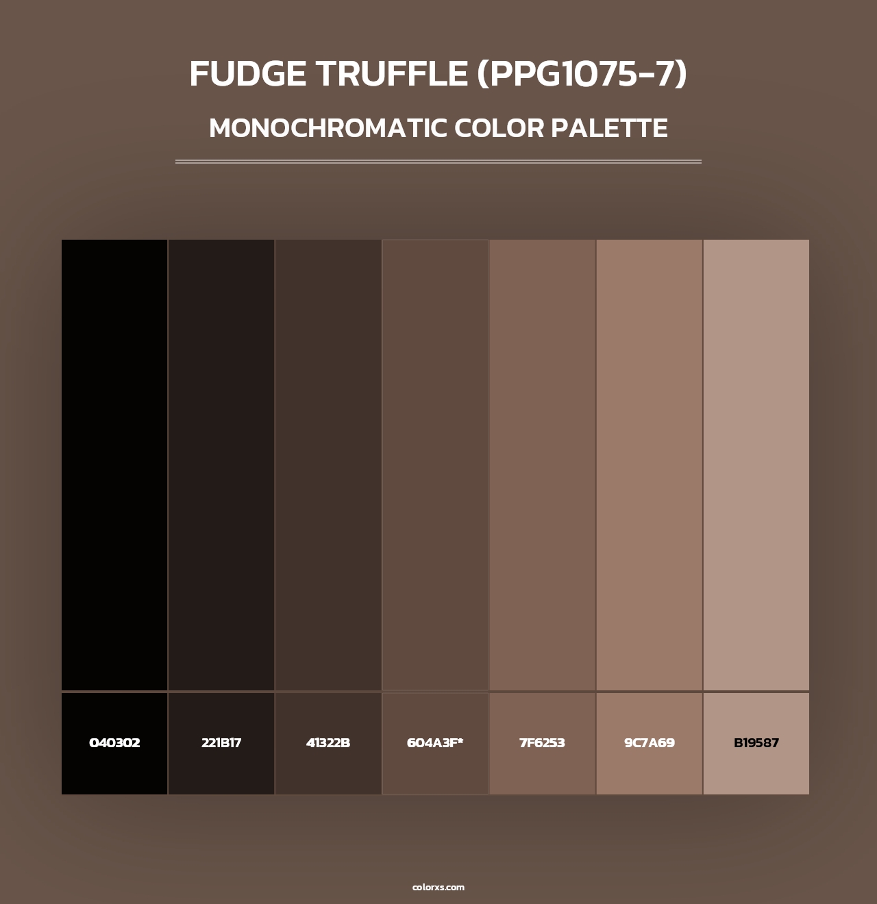Fudge Truffle (PPG1075-7) - Monochromatic Color Palette