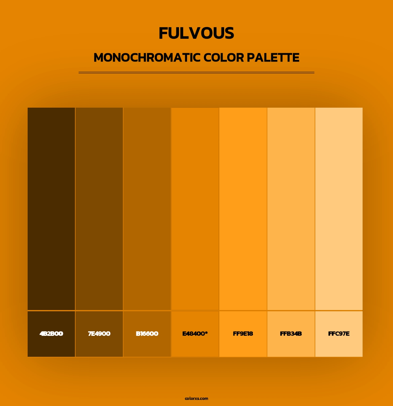 Fulvous - Monochromatic Color Palette