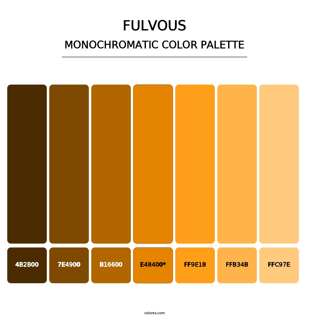 Fulvous - Monochromatic Color Palette