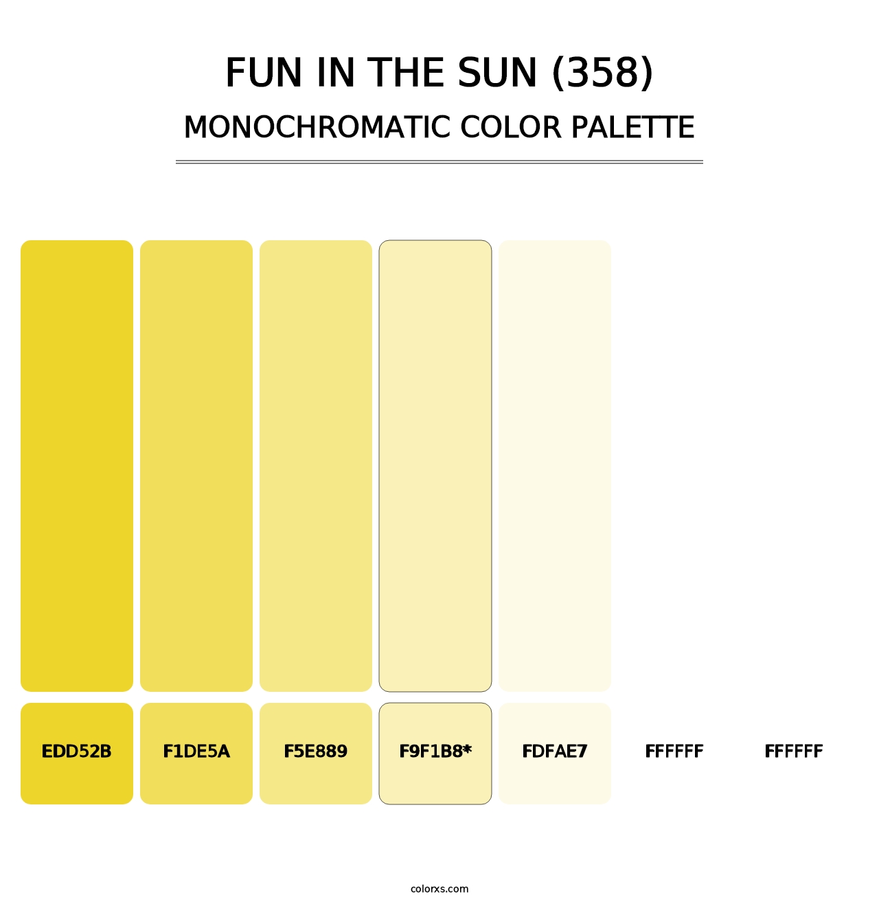 Fun in the Sun (358) - Monochromatic Color Palette
