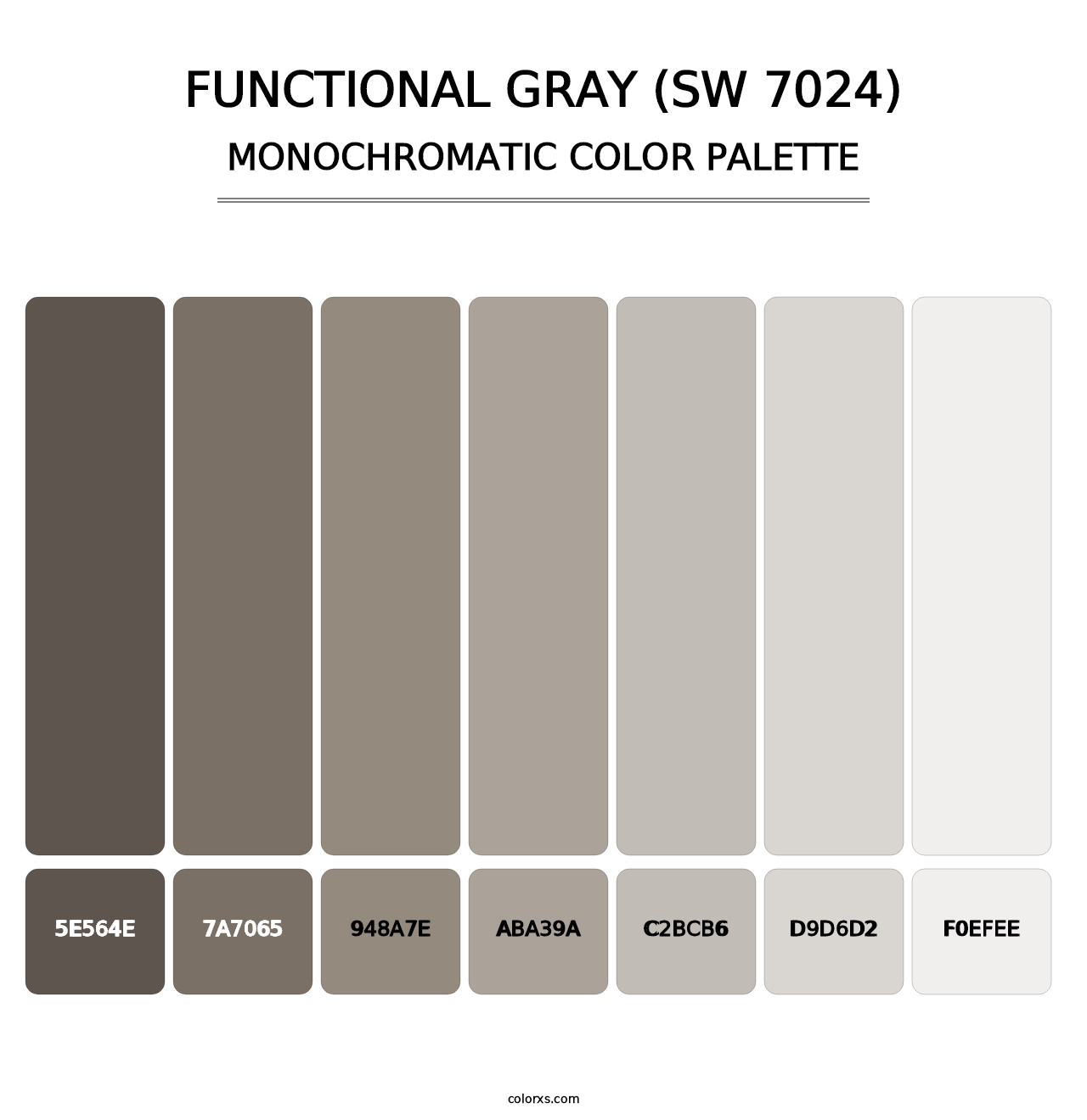 Functional Gray (SW 7024) - Monochromatic Color Palette