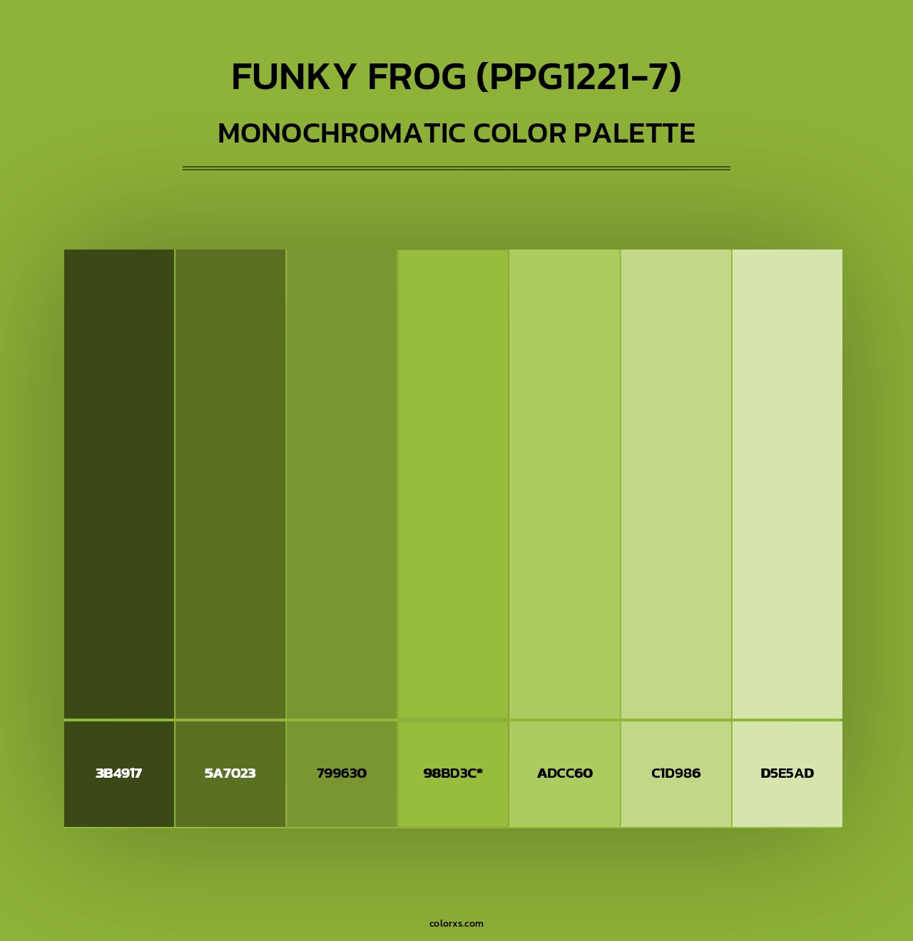 Funky Frog (PPG1221-7) - Monochromatic Color Palette
