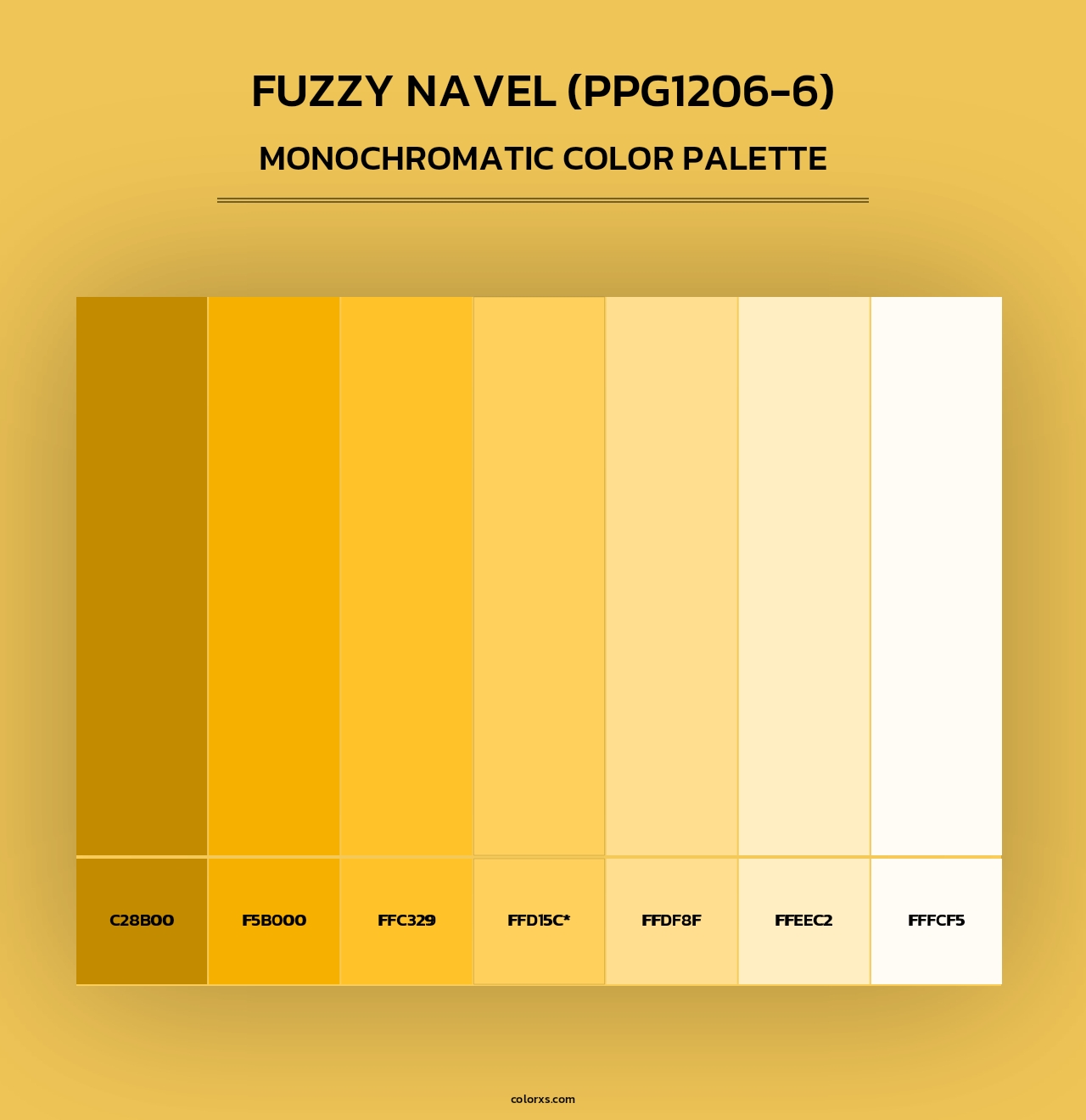 Fuzzy Navel (PPG1206-6) - Monochromatic Color Palette