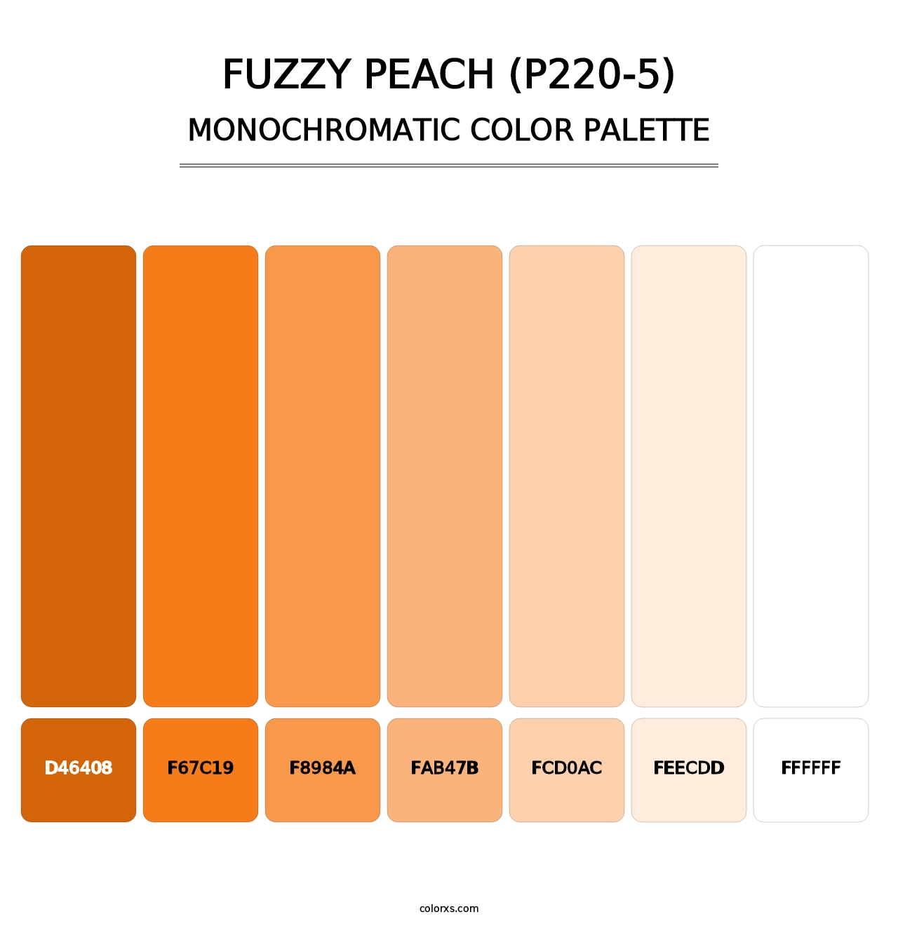 Fuzzy Peach (P220-5) - Monochromatic Color Palette