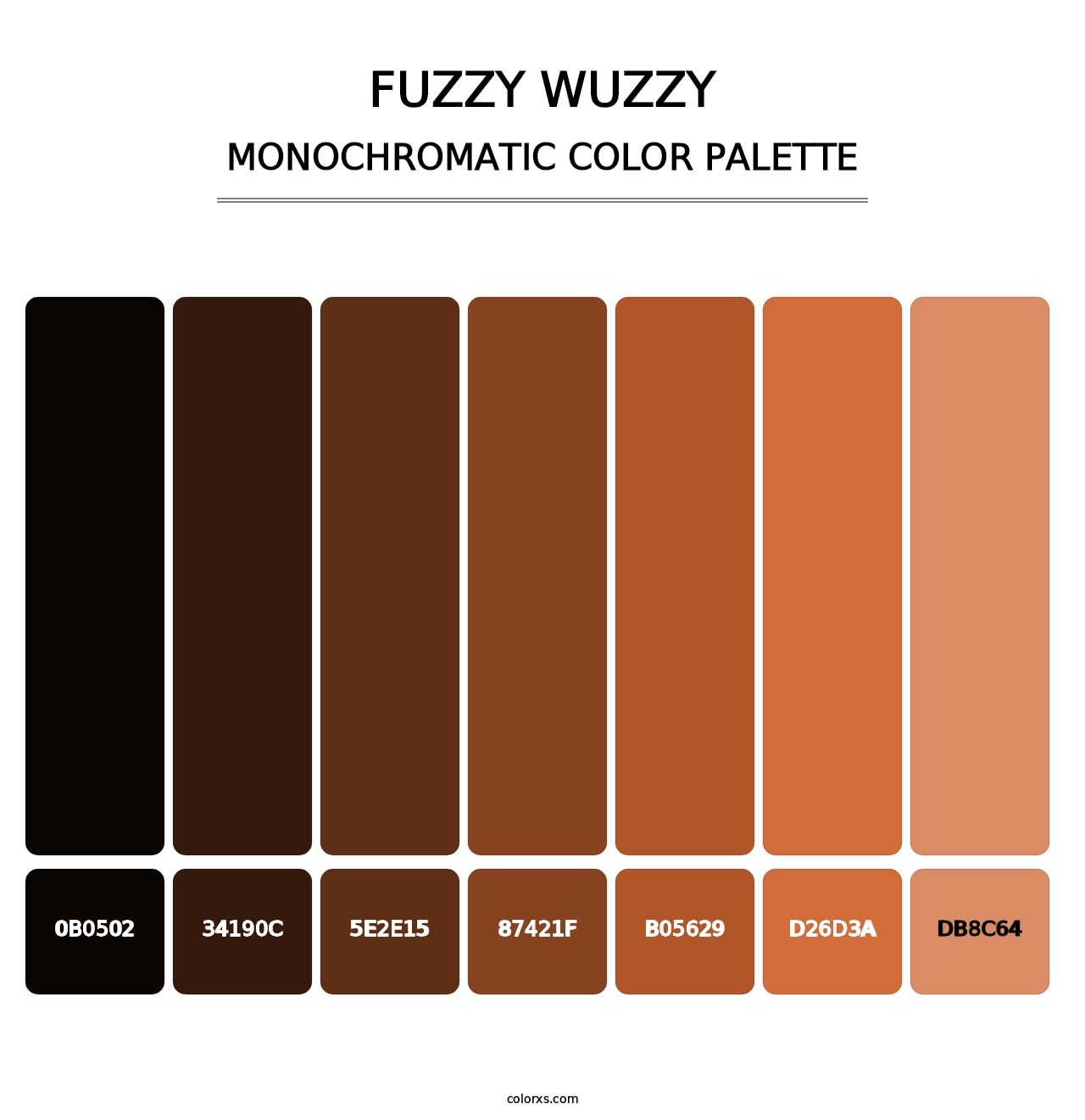 Fuzzy Wuzzy - Monochromatic Color Palette