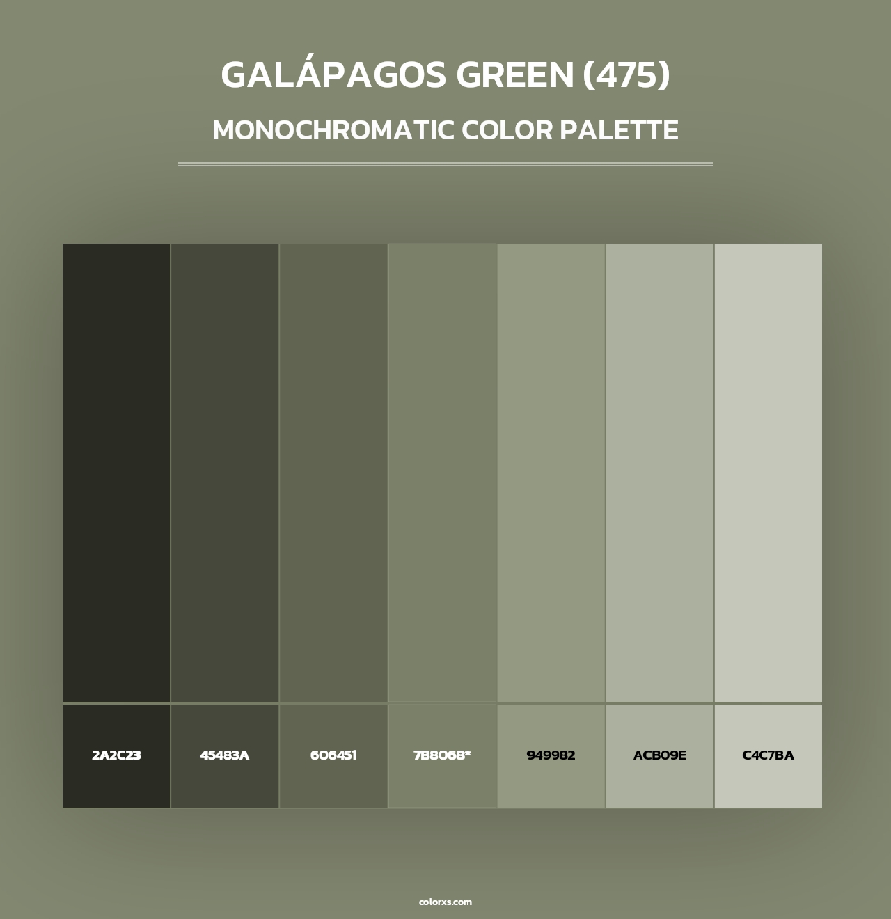Galápagos Green (475) - Monochromatic Color Palette