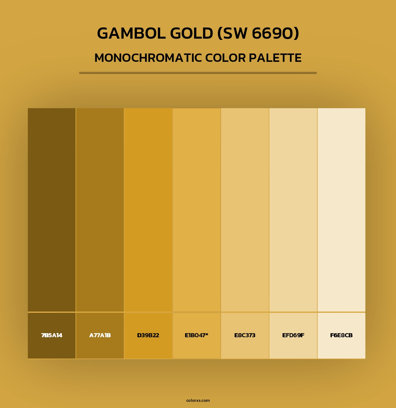 Gambol Gold (SW 6690) - Monochromatic Color Palette