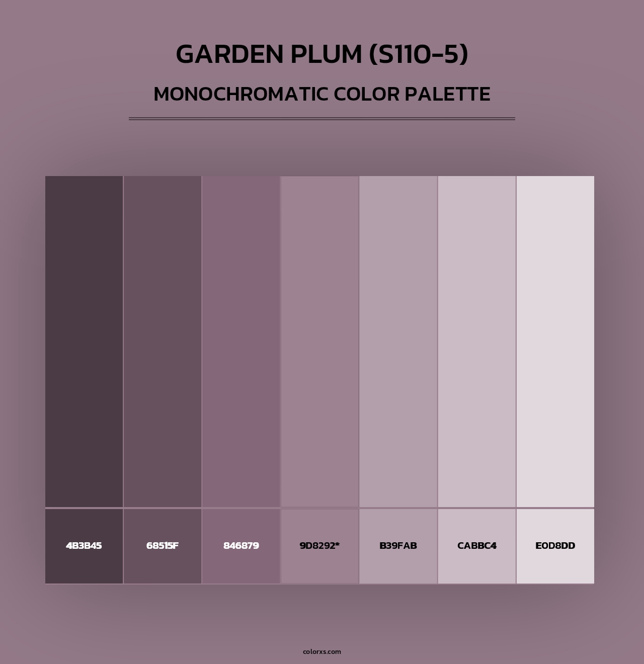 Garden Plum (S110-5) - Monochromatic Color Palette