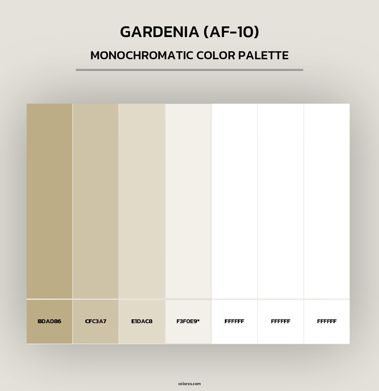 Gardenia (AF-10) - Monochromatic Color Palette