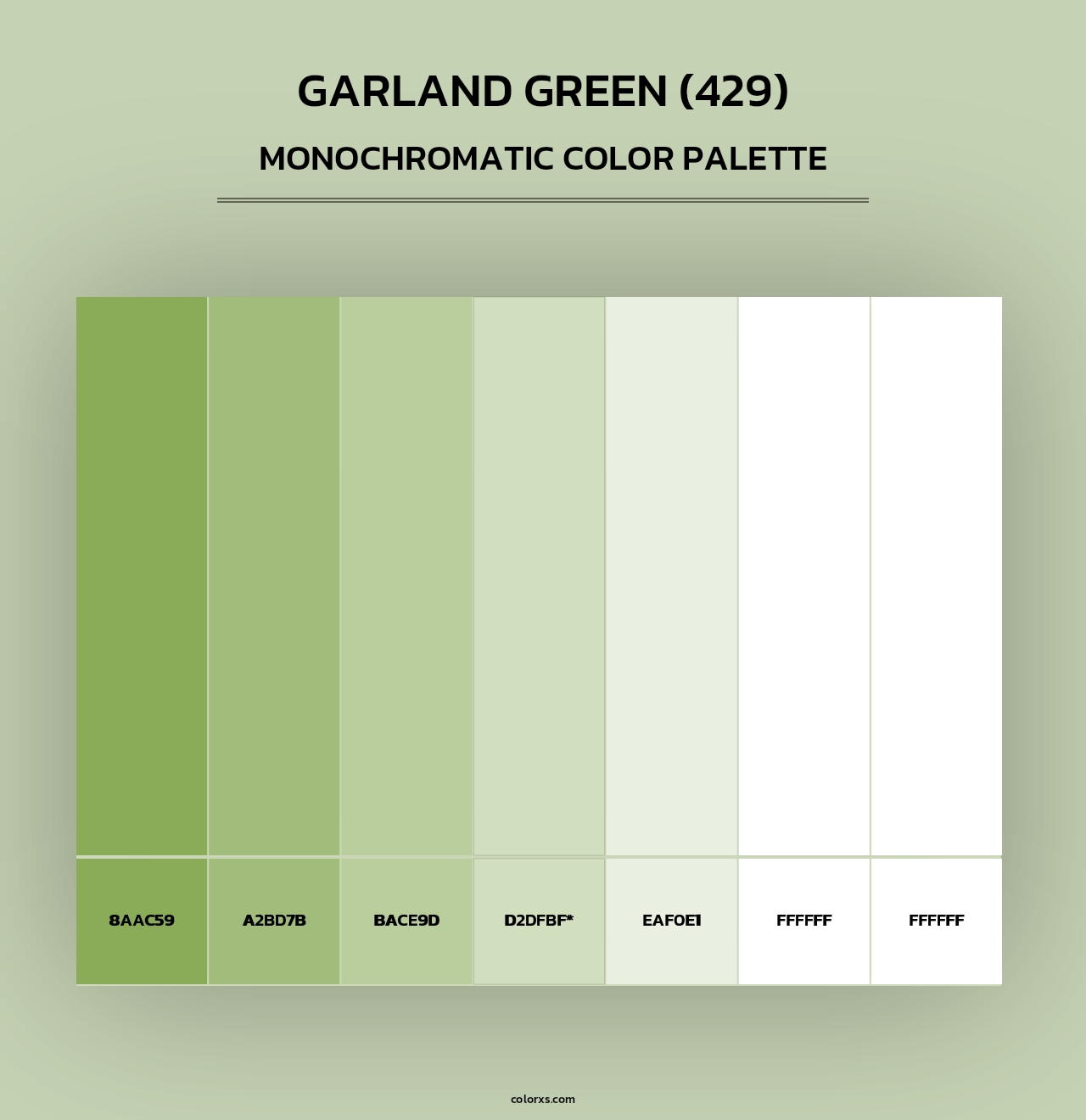 Garland Green (429) - Monochromatic Color Palette