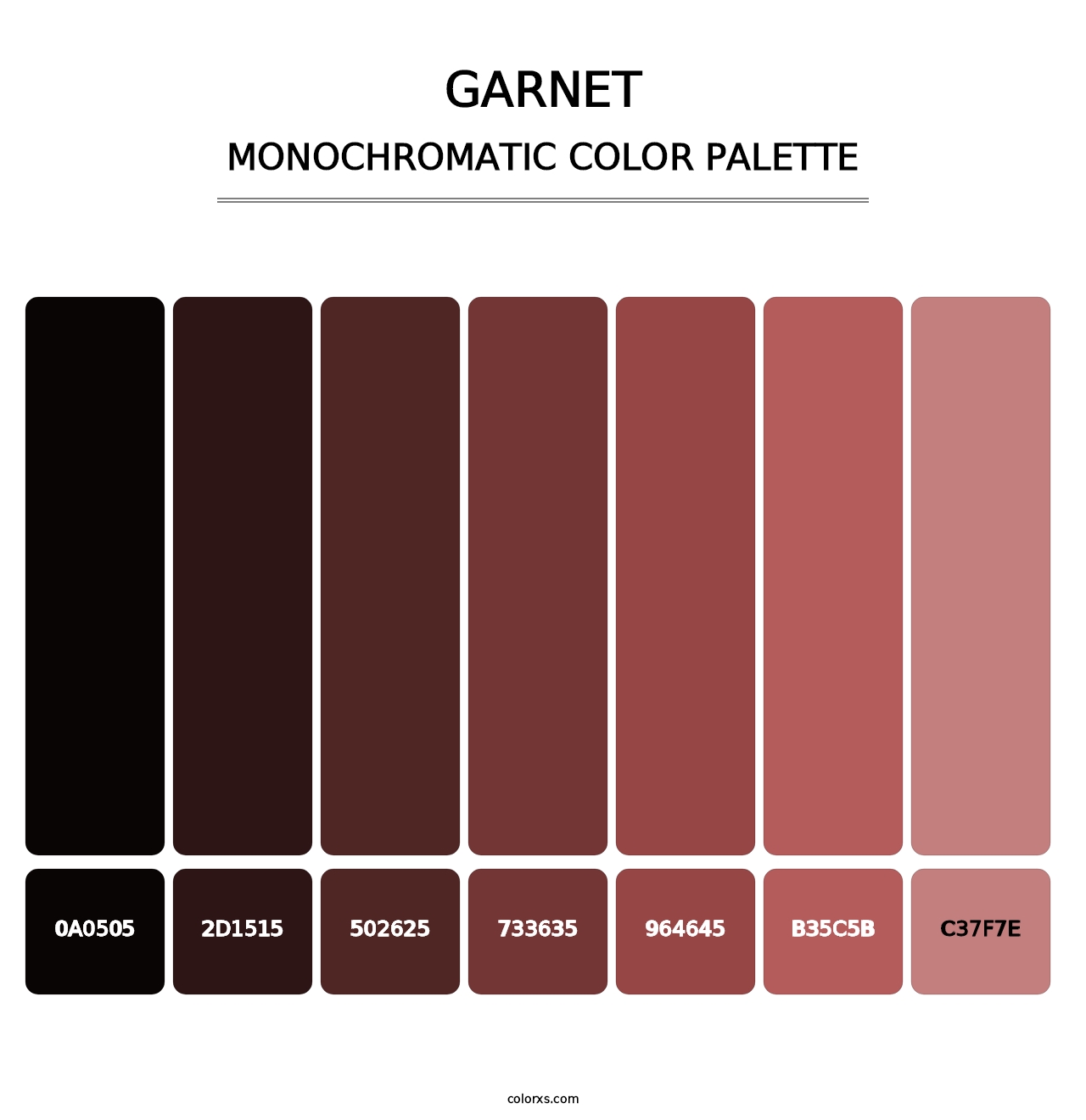 Garnet - Monochromatic Color Palette