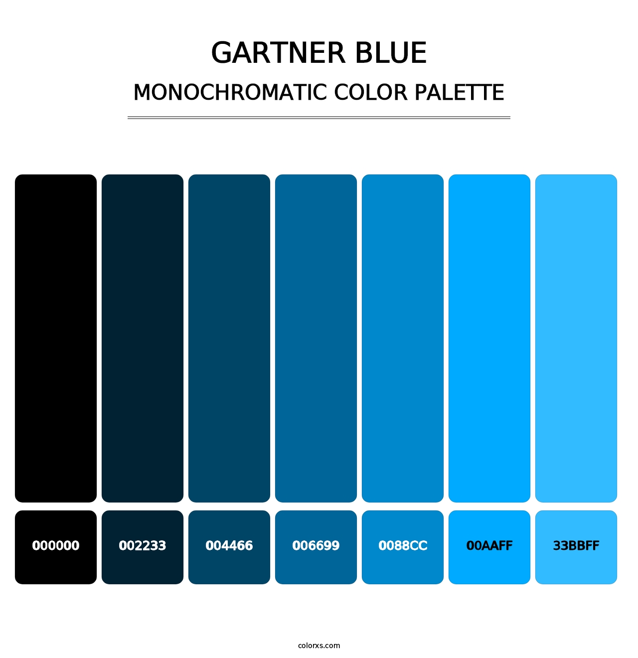 Gartner Blue - Monochromatic Color Palette