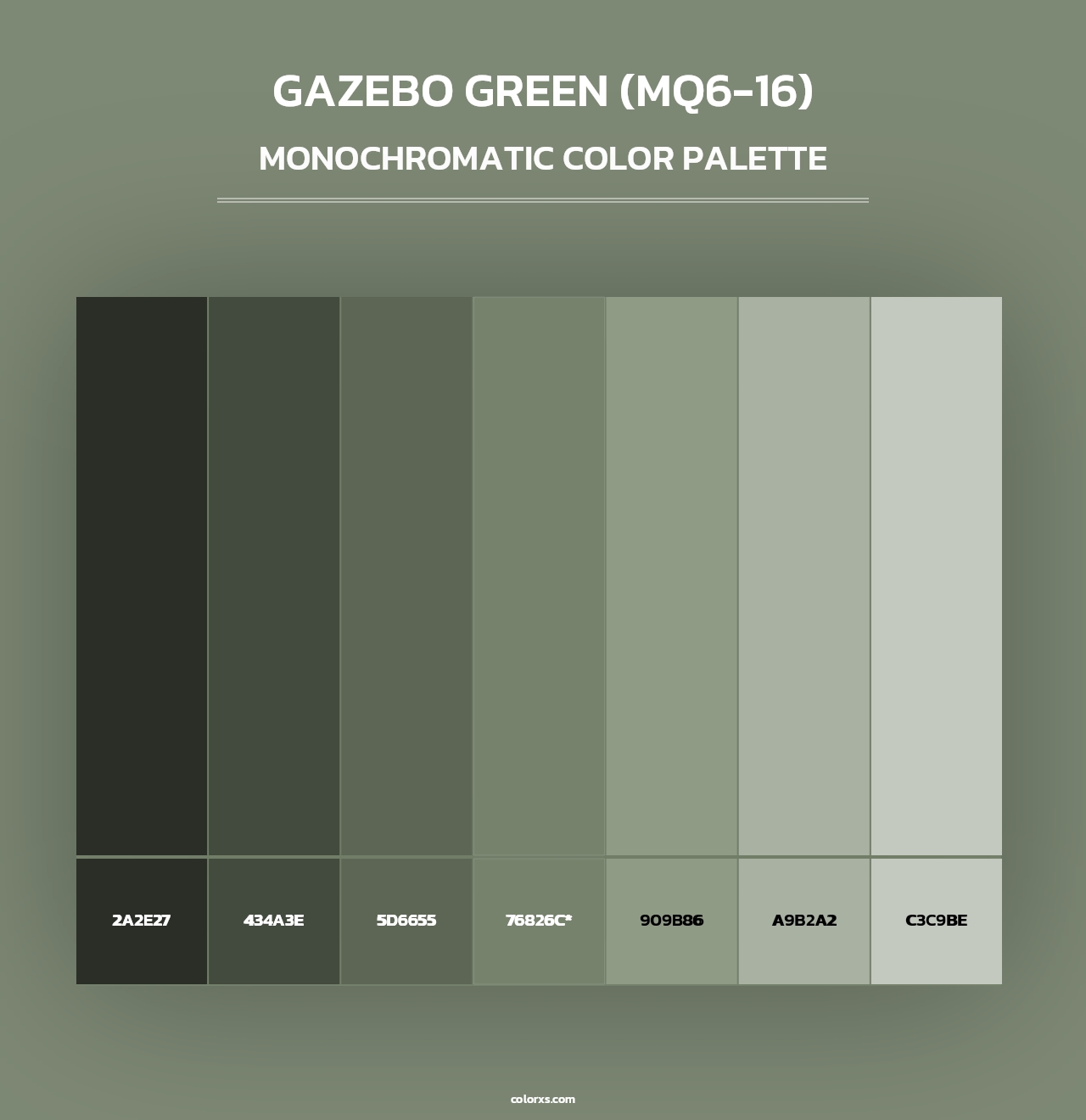 Gazebo Green (MQ6-16) - Monochromatic Color Palette