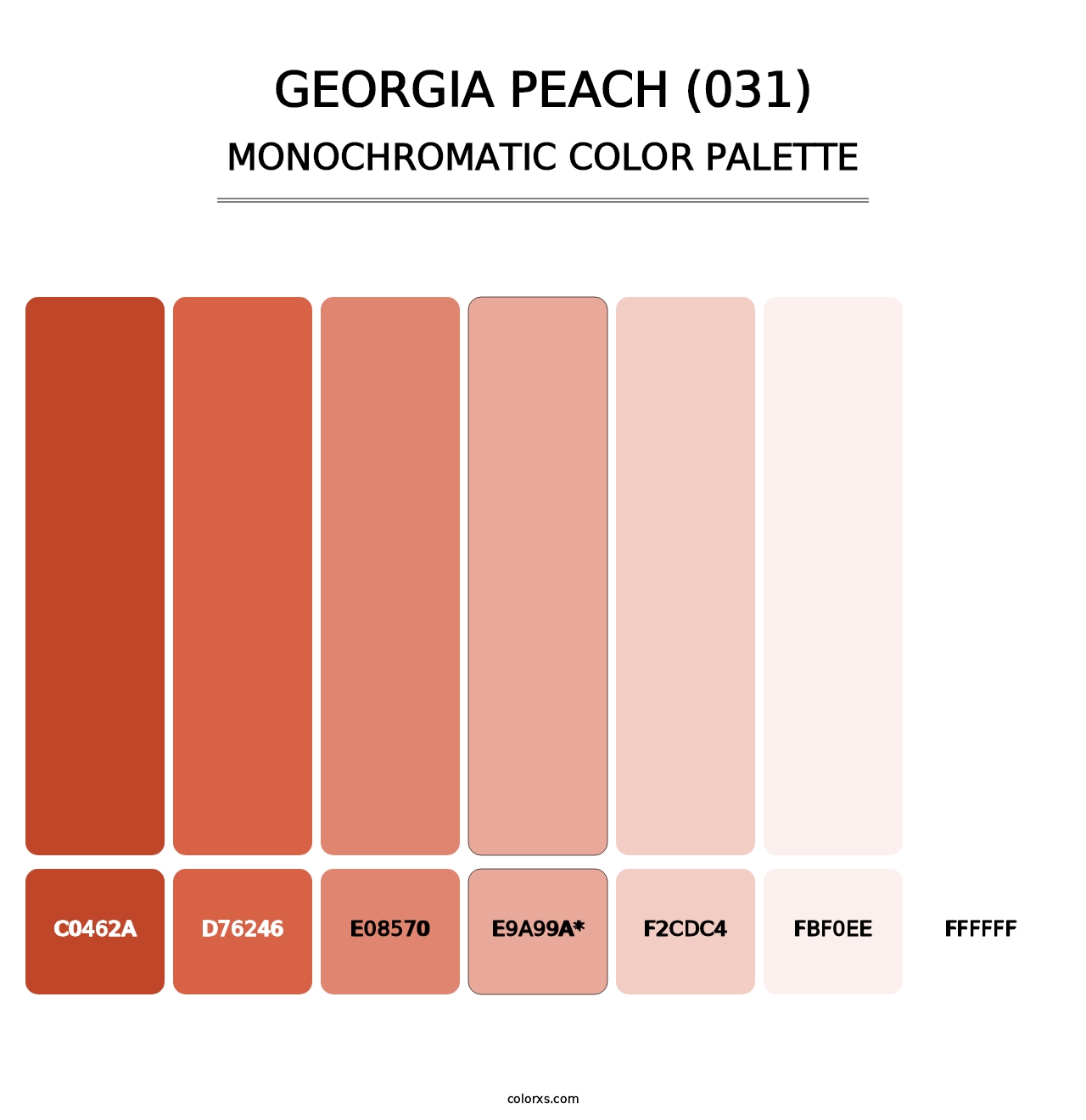 Georgia Peach (031) - Monochromatic Color Palette