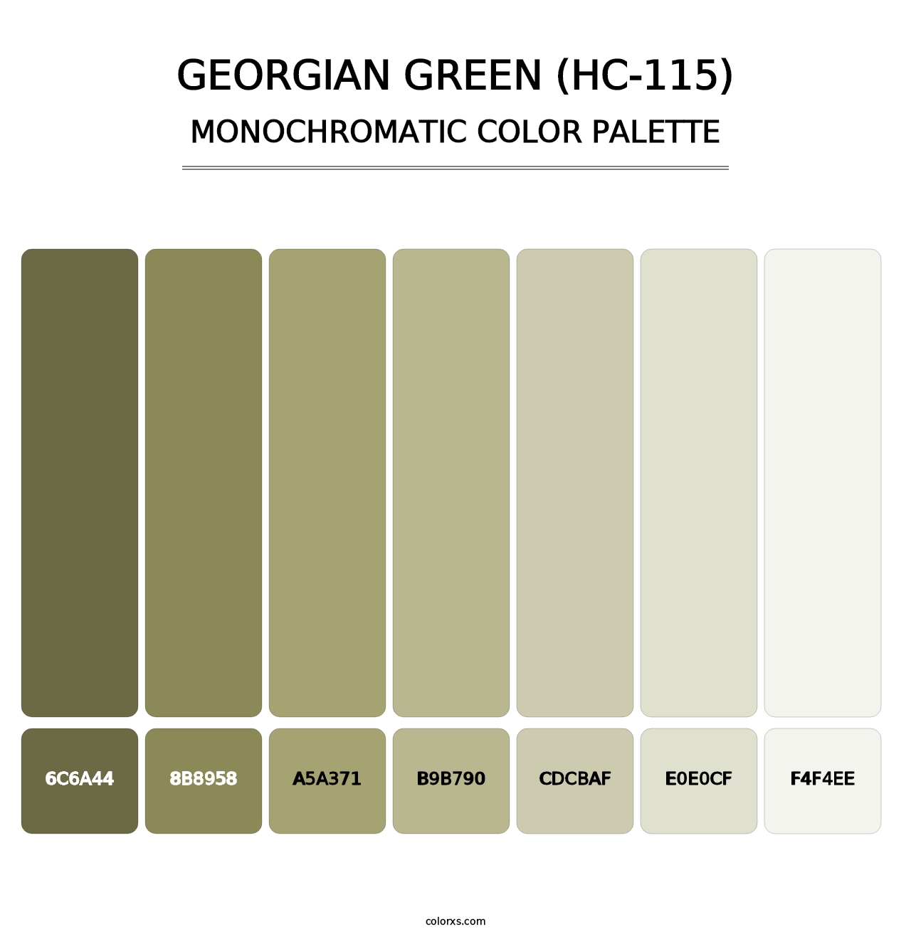 Georgian Green (HC-115) - Monochromatic Color Palette