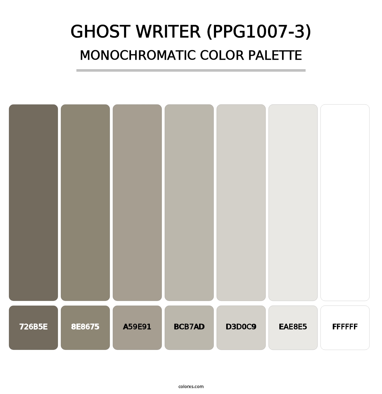 Ghost Writer (PPG1007-3) - Monochromatic Color Palette