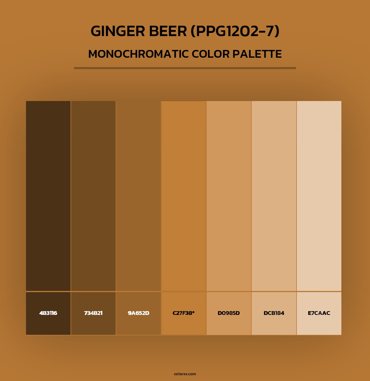 Ginger Beer (PPG1202-7) - Monochromatic Color Palette