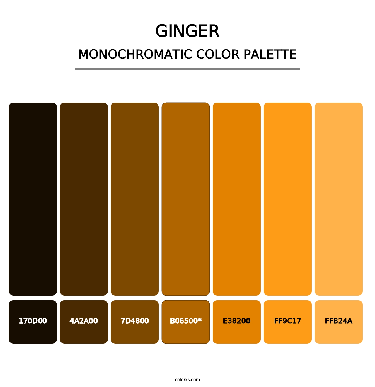 Ginger - Monochromatic Color Palette